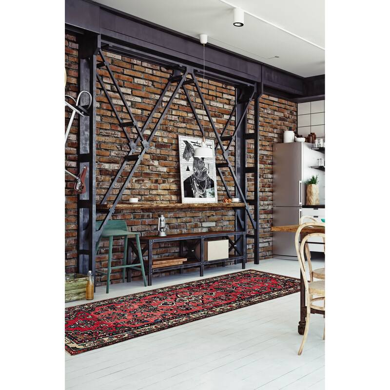 ECARPETGALLERY Hand-knotted Andelz Red Wool Rug - 2'10 x 10'0