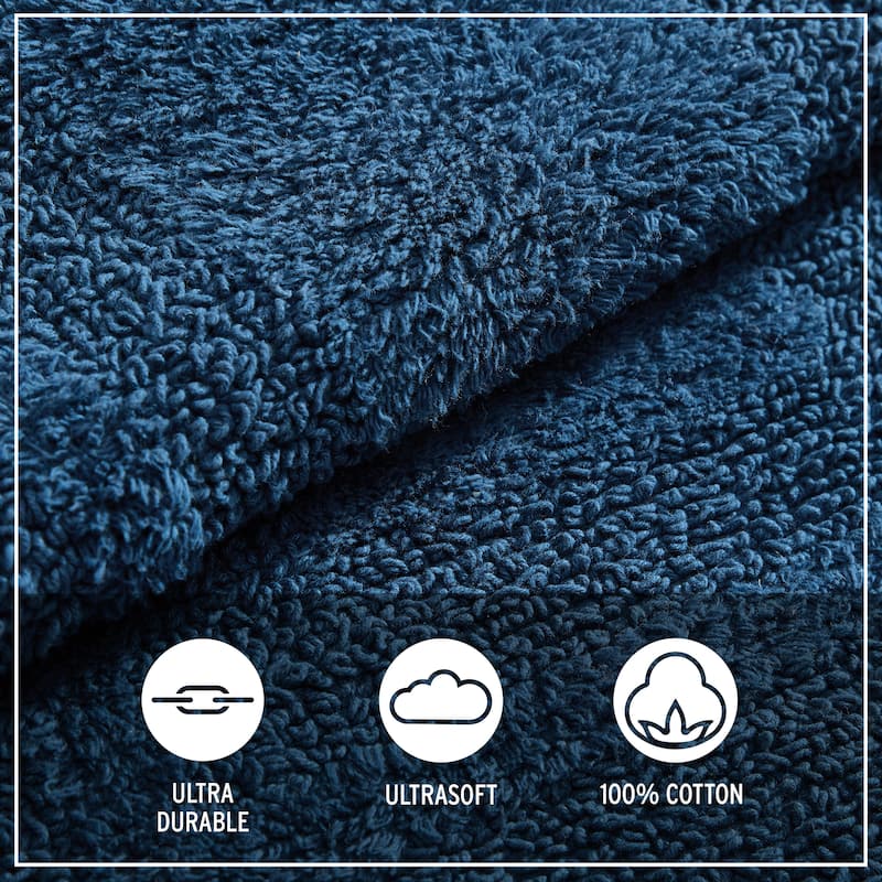 Eddie Bauer Logan Cotton Bath Runner Rug - 60 x 22 - Dark Blue