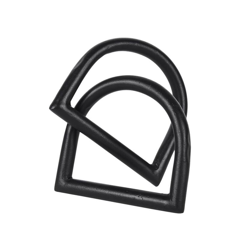 HomeRoots 6" Black Iron Modern Abstract Tabletop Sculpture - 5.91 in. x 6.10 in. x 5.91 in.