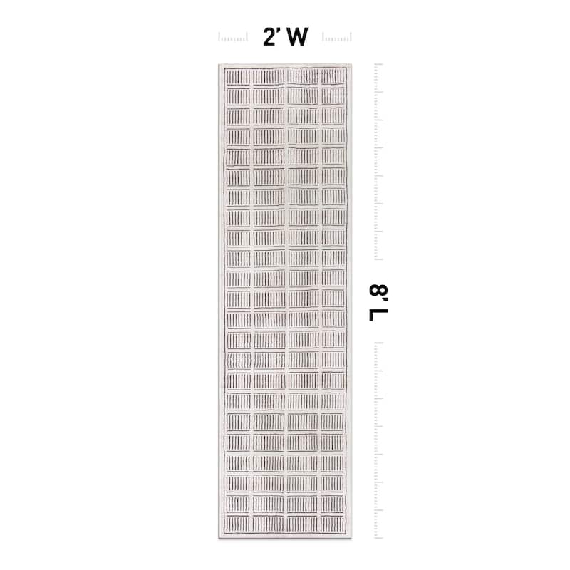 World Rug Gallery Bohemian Stripe Lines Washable Non Slip Area Rug