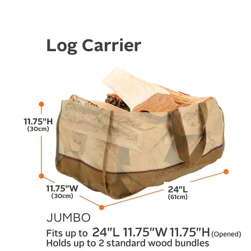 Classic Accessories Veranda Water-Resistant 24 Inch Jumbo Log Tote