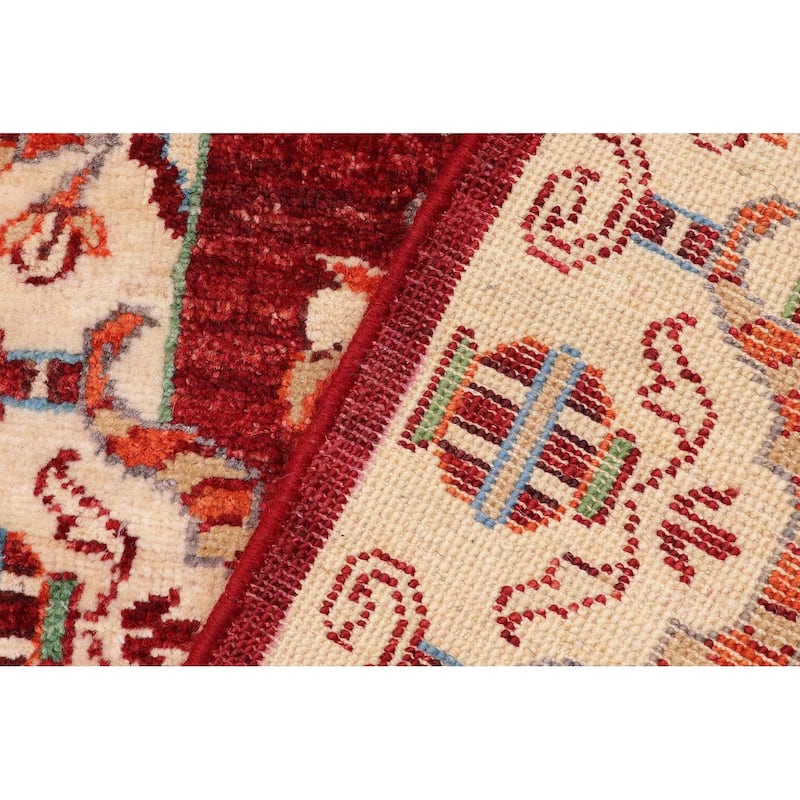 Boho Chic Ziegler Laney Red Beige Hand-Knotted Wool Runner - 1'11'' x 5'0''