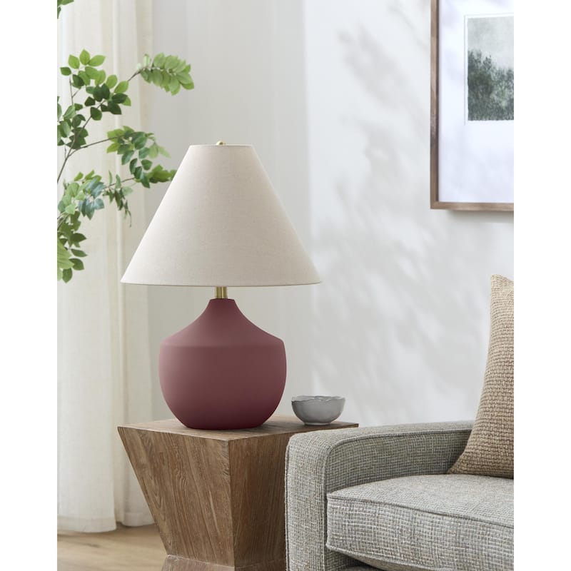 Livabliss Benson Rustic Accent Table Lamp - Brick