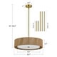 preview thumbnail 34 of 71, 3-Light 20"W Drum Fabric Semi Flush Mount Pendant Chandelier