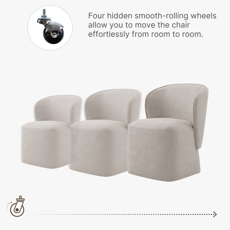 Kyle Morden Fabric Dining Room with Casters Wrap-round Back