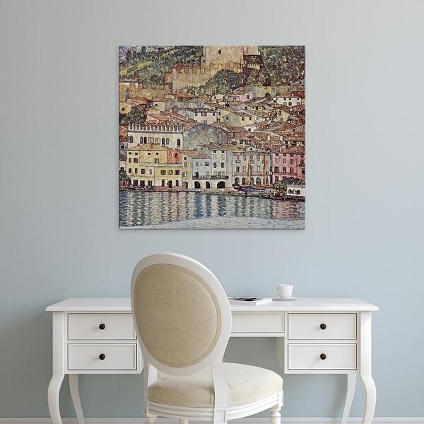 Easy Art Prints Gustav Klimt's 'Malcesine on Lake Garda' Premium Canvas Art
