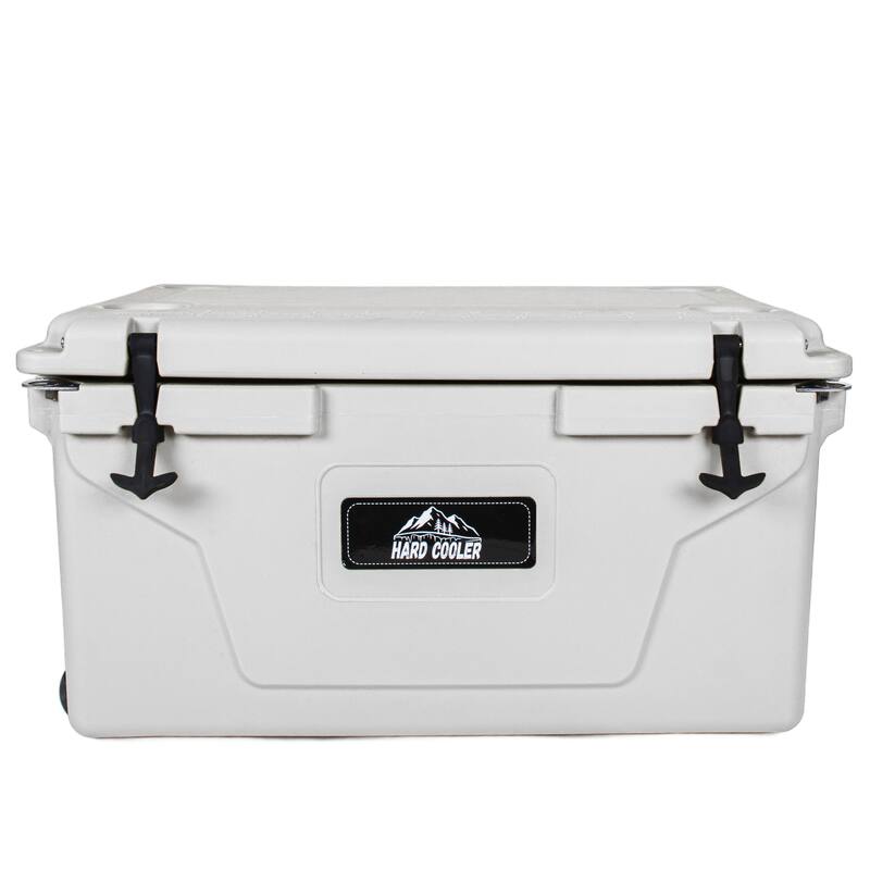 110 Quart Khaki Cooler, Rotomolded Insulated Ice Chest, Heavy-Duty Hard Shell Cooler with 6-10 Day Ice Retention for Camping - Off-White