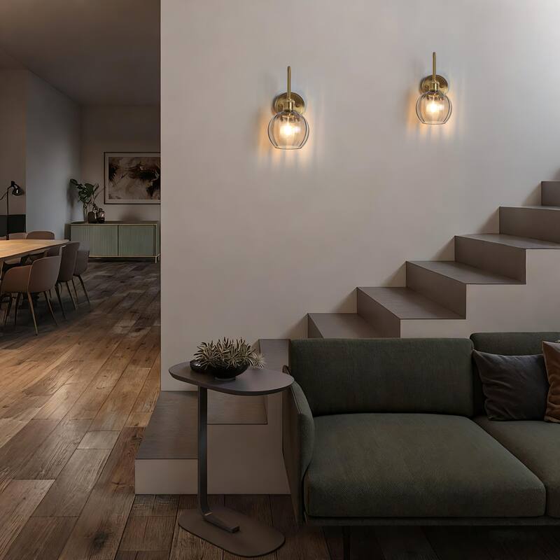 Modern 1-Light Bathroom Vanity Wall Sconce with Textured Glass Shade