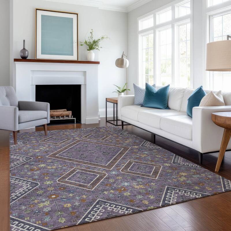 Machine Washable Indoor/ Outdoor Boho Milli Chantille Rug