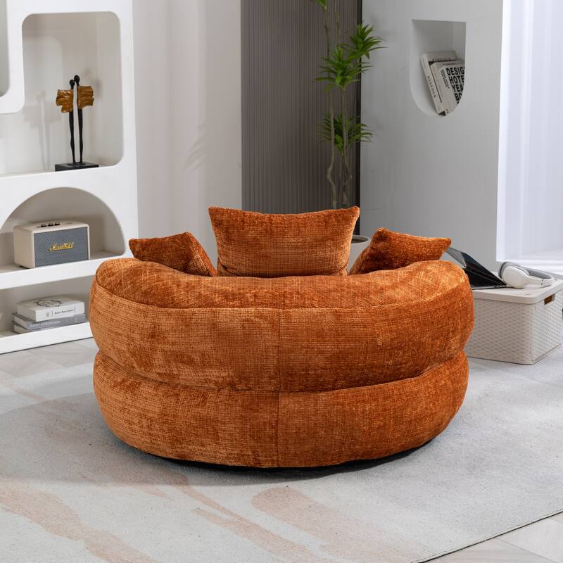 Chenille Lazy Sofa with Pillows