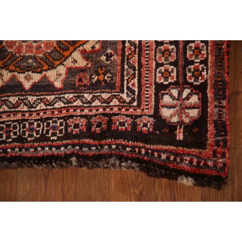 Tribal Qashqai Persian Vintage Area Rug Hand-Knotted Wool Carpet - 5'4"x 8'8"