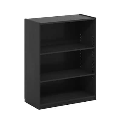 31.65 in. Tall Blackwood Wood 3-Shelf Bookcase