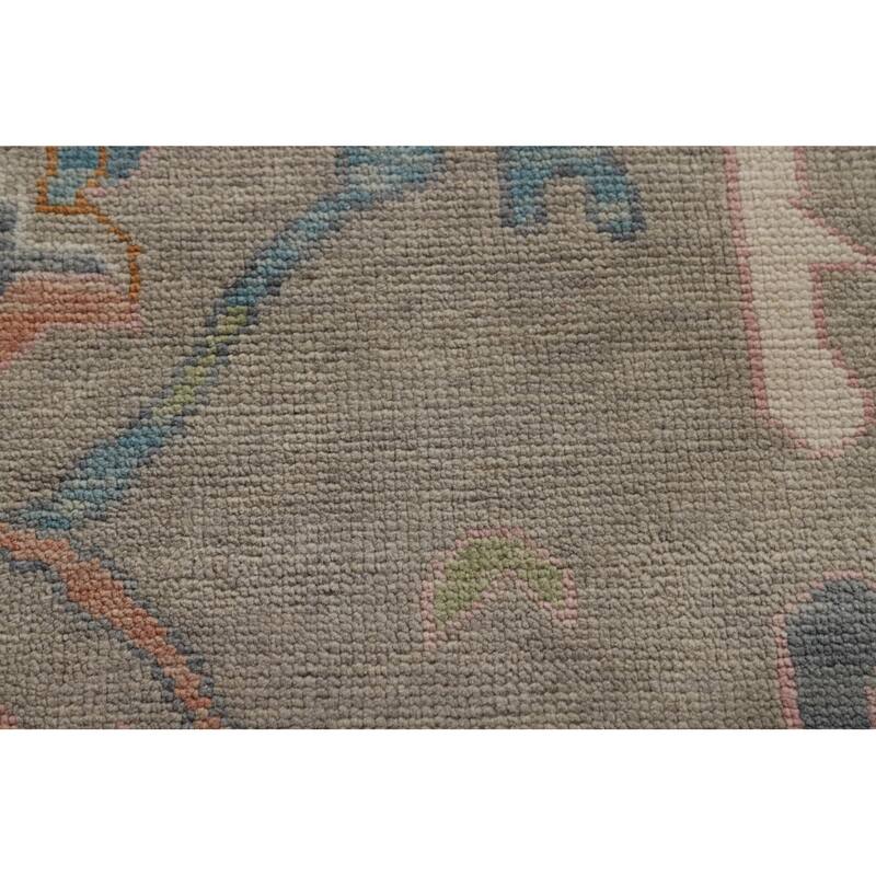 Transitional Oushak Area Rug Handmade Bedroom Wool Carpet - 9'1"x 12'0"