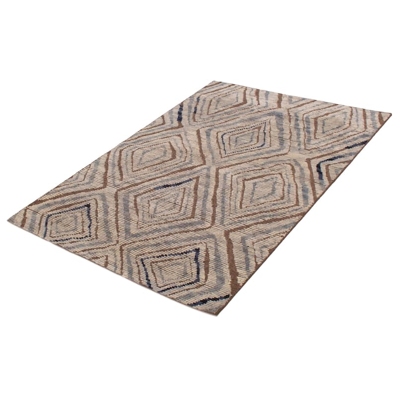 ECARPETGALLERY Hand-knotted Tangier Light Grey Wool Rug - 5'2 x 7'5