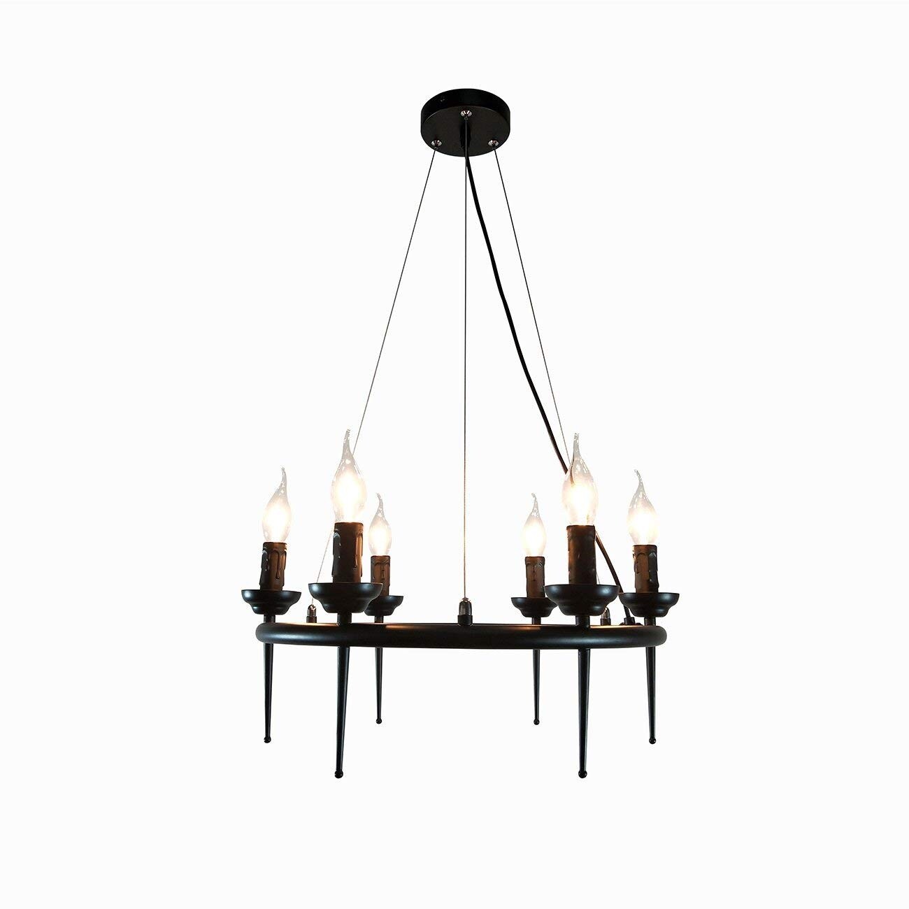 6 light black vintage industrial candle chandelier - Chandeliers For Bedrooms by Overstock.com