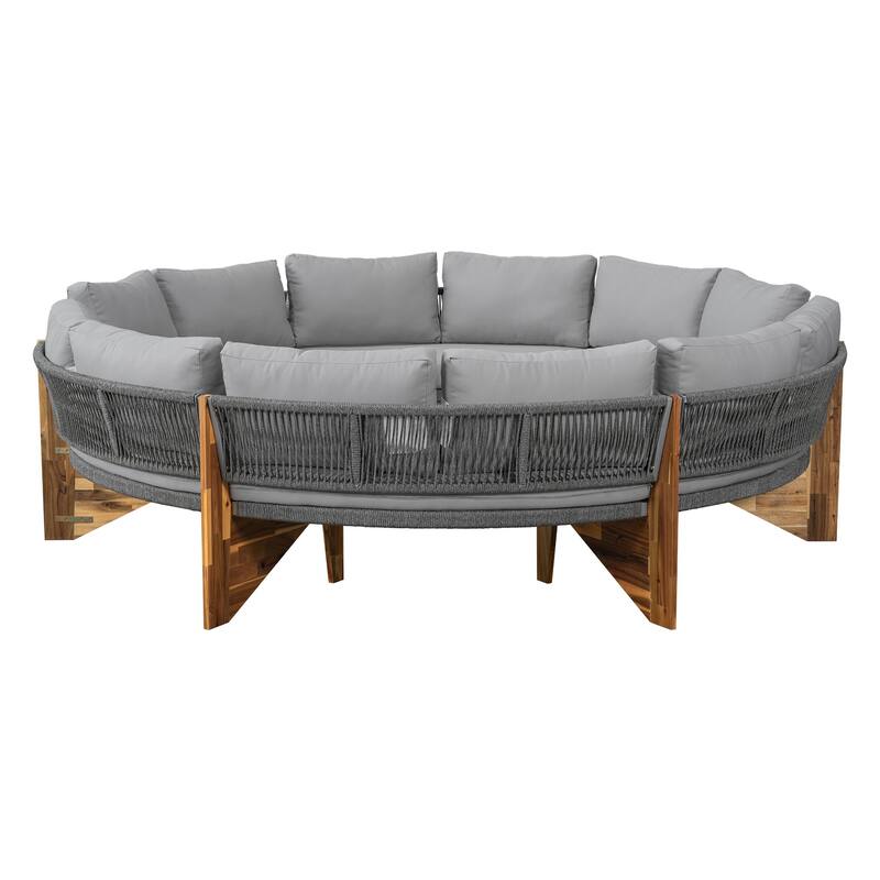 12-Person Outdoor Sectional Sofa Set with Waterproof Cushions