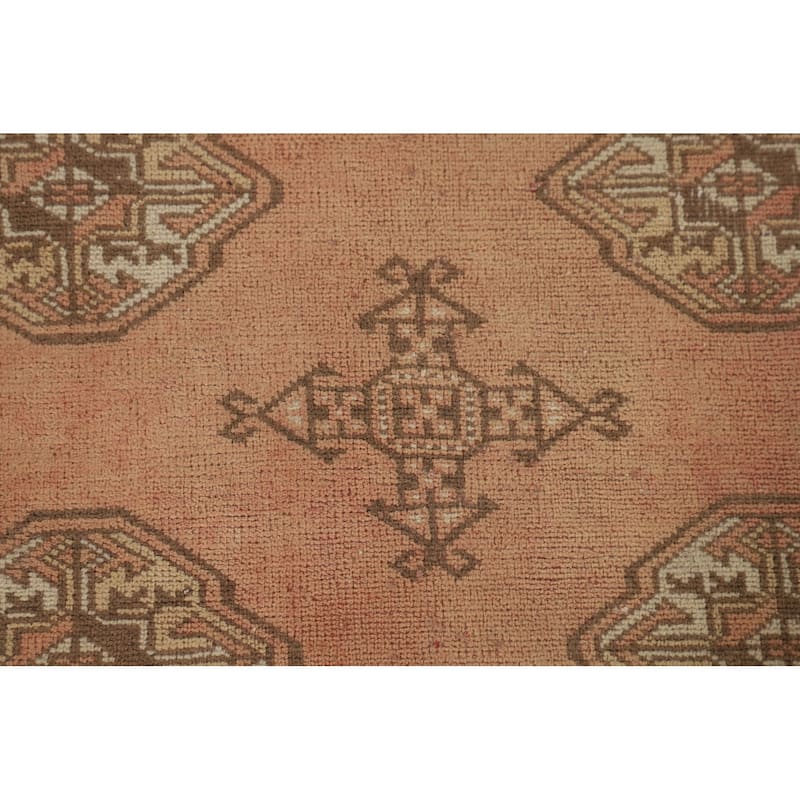 Geometric Bokhara Oriental Rug Hand-Knotted Wool Carpet - 6'11"x 9'6"
