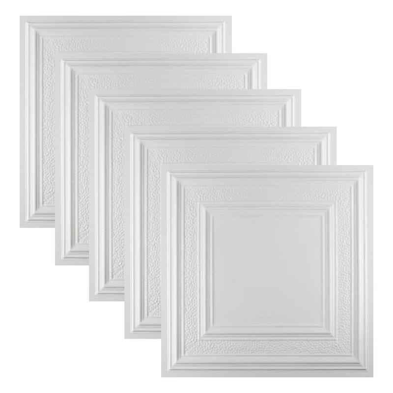 Great Lakes Tin Milwaukee Lay-in Ceiling Tile - Matte White - 2 x 2