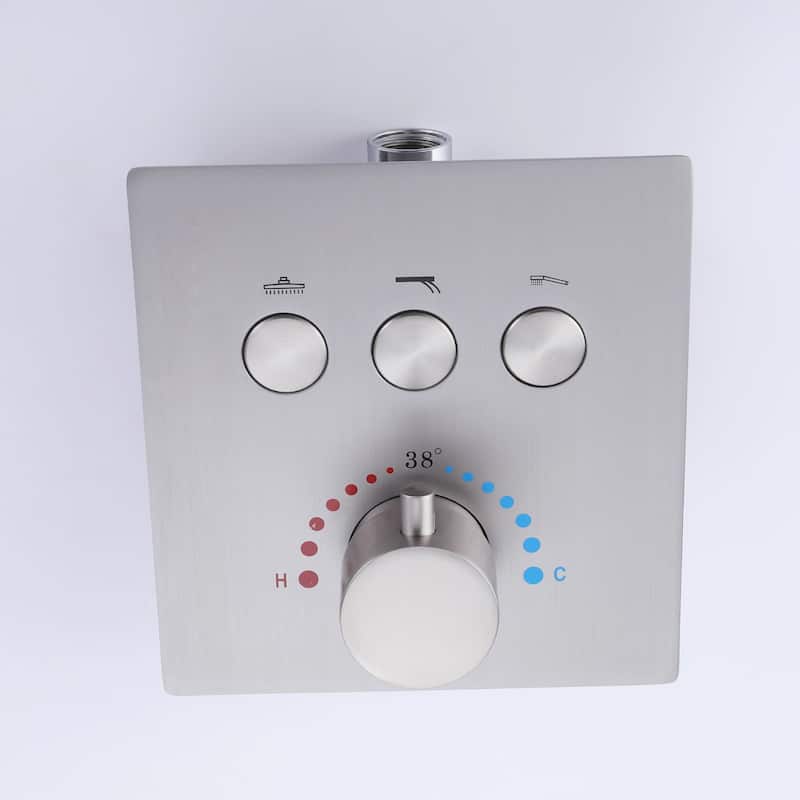 Thermostatic Shower System With Rough-in Valve Bathroom Shower Faucet With Hand Shower And Body Jet Rain 10 Inch Shower Head Set