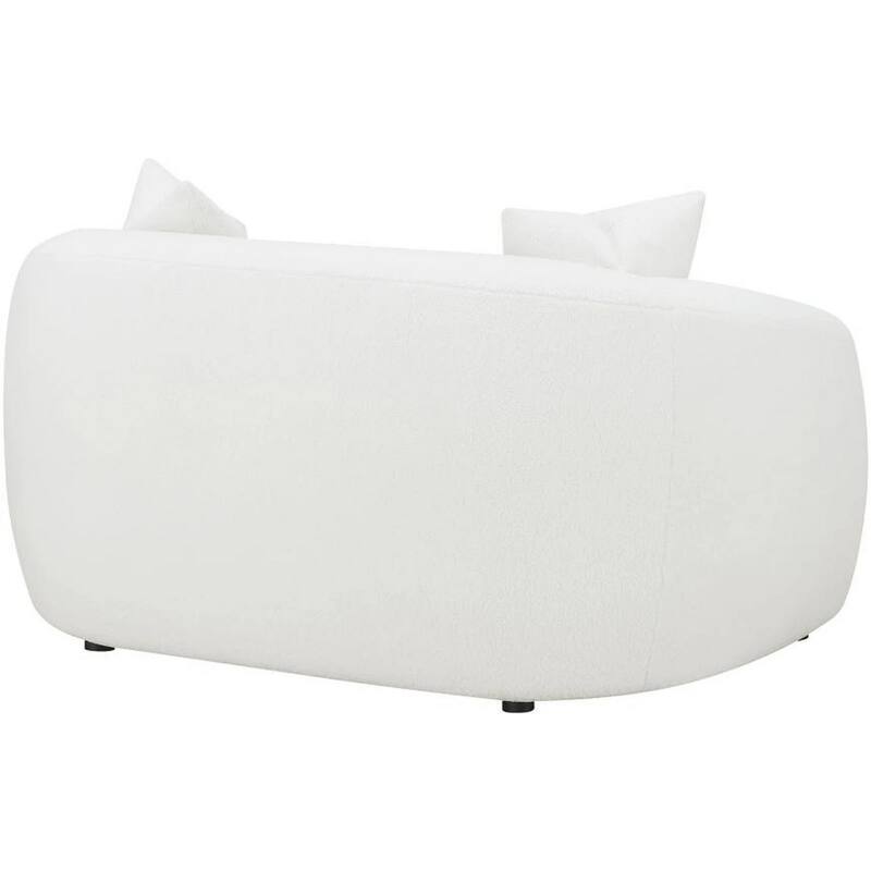 Viola 68 Inch Retro Curved Loveseat, Hypoallergenic White Boucle Fabric