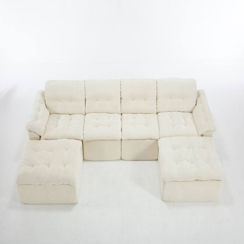 Modular Convertible Cushioned Sleeper Sofa Set