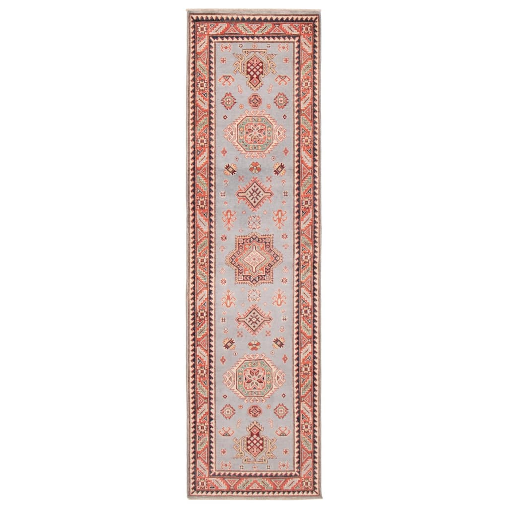 ECARPETGALLERY Hand-knotted Uzbek Ghazni Light Blue Wool Rug - 2'8 x 9'10