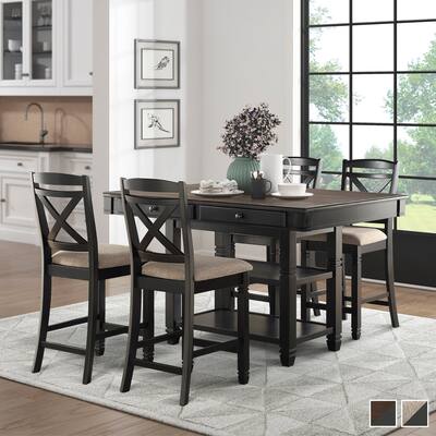 Vilalba Wood 5-Piece Counter Height Dining Set