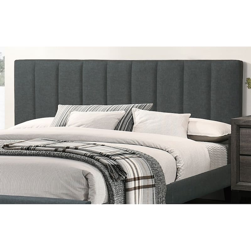 Gorgeous 1pc Eastern King Size Bed Charcoal Polyfiber Platform Bedframe Slats Bedroom Furniture