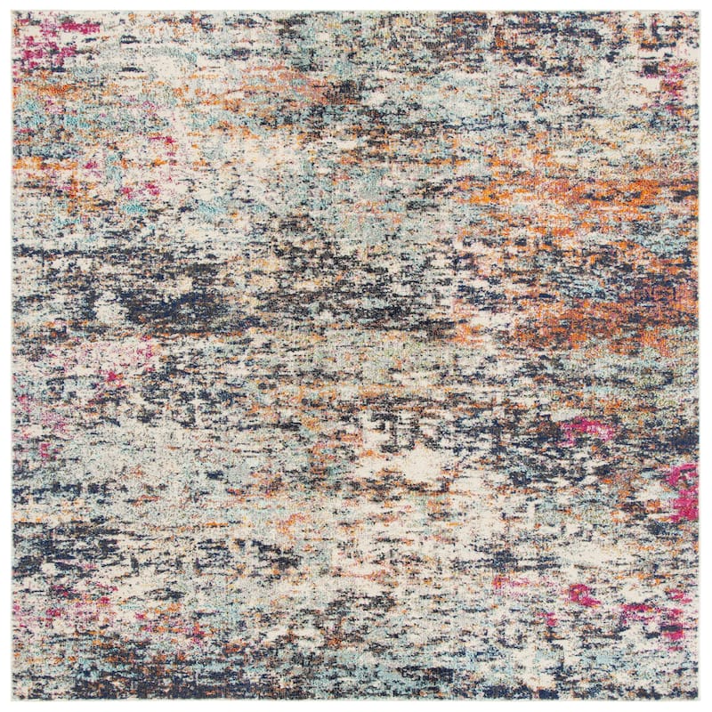 SAFAVIEH Madison Loane Modern Abstract Rug - 6'7" Square - Black/Gold - Square