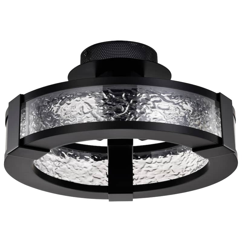 Darrow - 13 Inch LED Semi Flush - Matte Black - Acrylic Panels - Matte Black