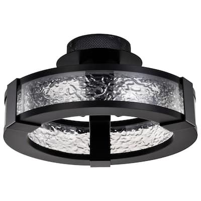 Darrow - 13 Inch LED Semi Flush - Matte Black - Acrylic Panels