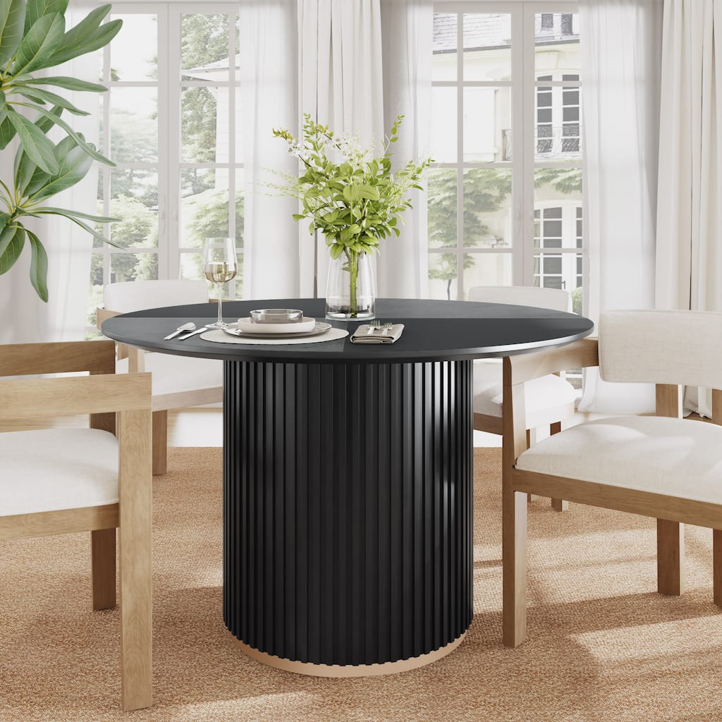 Christopher Knight Home - Malcolm Round Pedestal Dining Table - Black