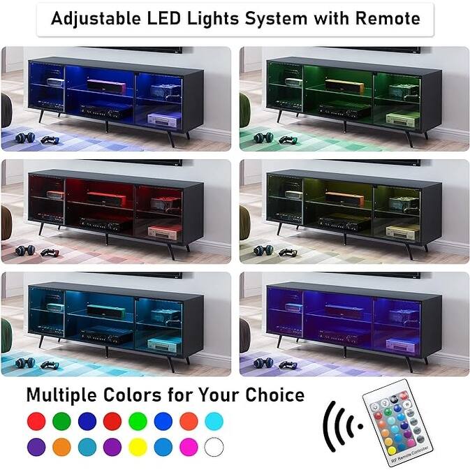 Modern TV Stand for TVs up to 75 Inch with LED Lights