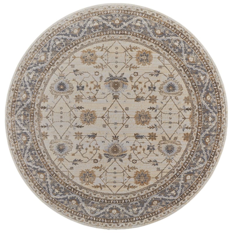 Tisu Power Loomed Distressed Geometric Area Rug By HomeRoots - 93' X '93' X '0.39