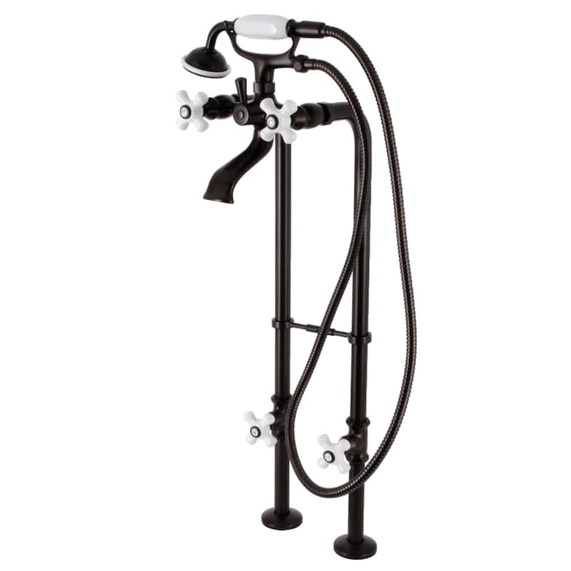 Kingston Brass Freestanding Clawfoot Tub Faucet Package with Supply Line