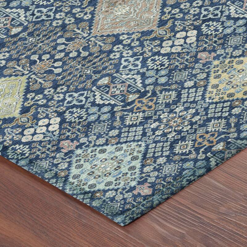 Machine Washable Indoor/ Outdoor Boho Panel Chantille Rug