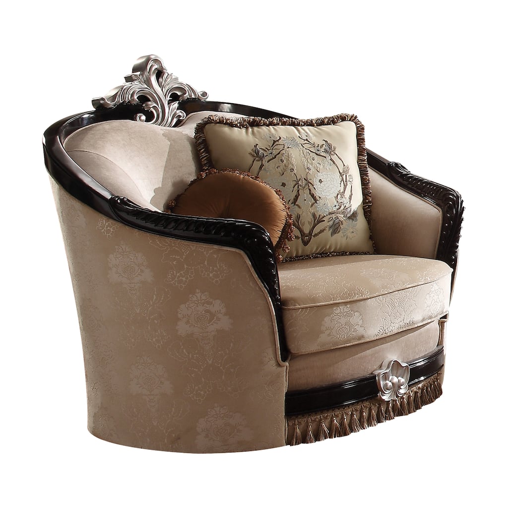 Leonardo Tan and Black 2-Pillow Accent Chair