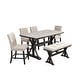 preview thumbnail 9 of 8, Best Quality Furniture Faux Marble Espresso Counter Height Dining Set