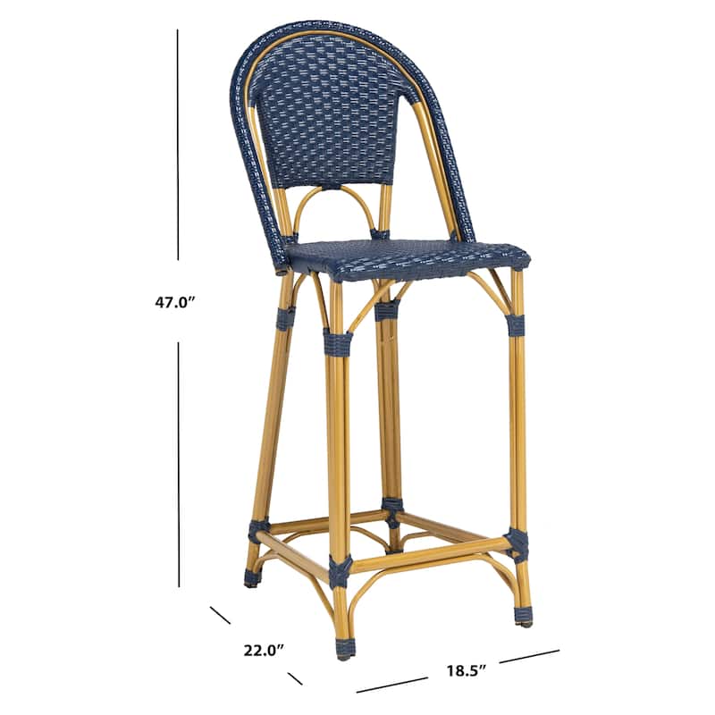 SAFAVIEH Outdoor Shaniya 30-inch Stacking Bar Stool (Fully Assembled) - 19Wx22Dx47H