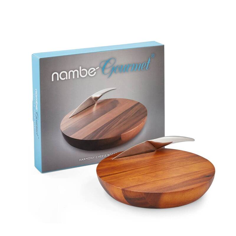 Nambe Harmony Cheese Board with Knife - 15.5" x 13" x 2.5"