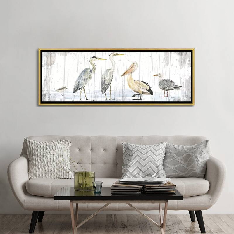 iCanvas "Birds of the Coast Rustic Panel" by Tara Reed Framed Canvas Print