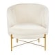 preview thumbnail 12 of 29, Chloe Velvet/ Gold Metal Accent Chair - N/A Cream