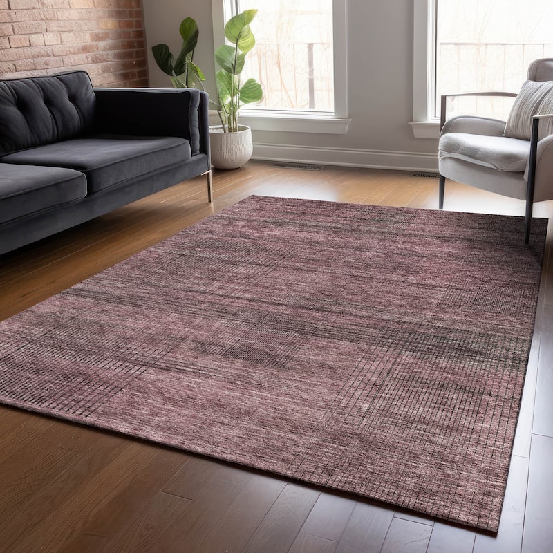 Machine Washable Indoor/ Outdoor Chantille Contemporary Imprints Rug