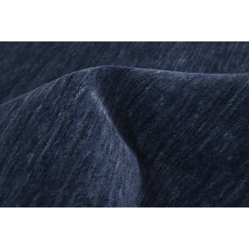 ECARPETGALLERY Hand Loomed Indo Gabbeh Dark Navy Wool Rug - 8'3 x 9'10
