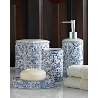 White/Blue Porcelain Accessory - Overstock - 35852162