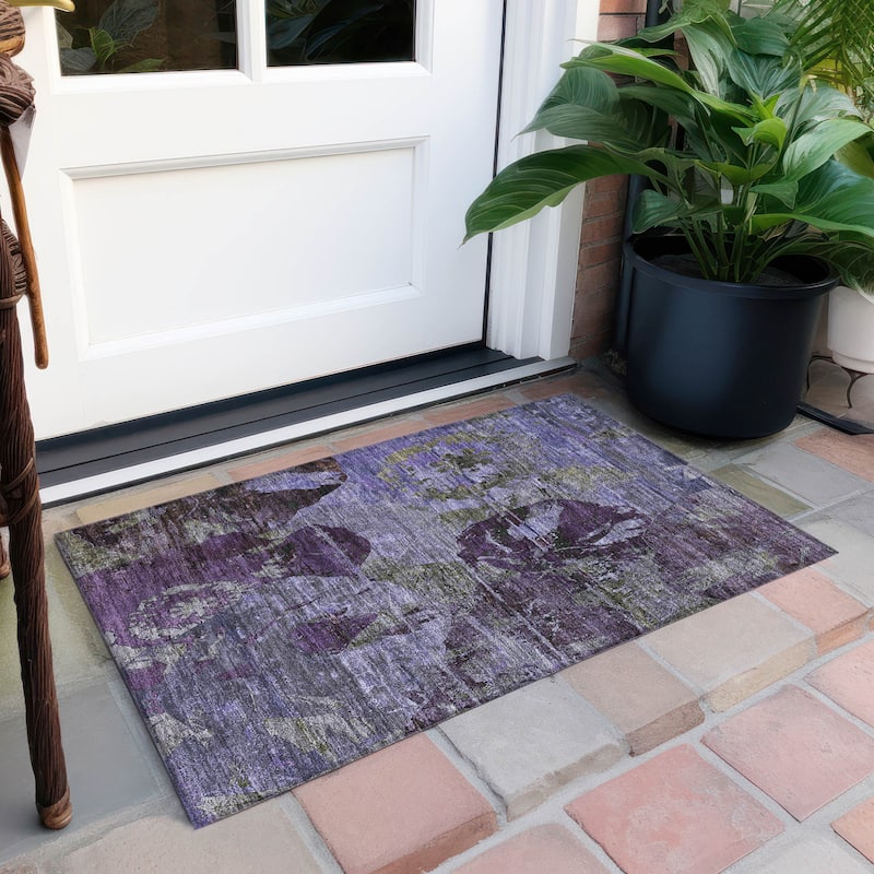 Nax Unique Abstract Weather Resistant Timeless Fusion Runner Outdoor Rug