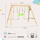 preview thumbnail 2 of 6, EROMMY All-Weather Cedar Wooden Swing Set - 2 Belt Swings & Trapeze Bar for Kids Backyard - Wood