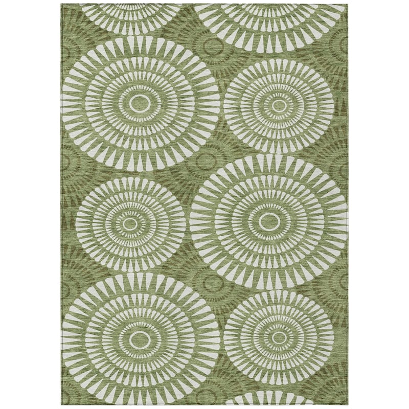Machine Washable Indoor/ Outdoor Chantille Modern Burst Rug