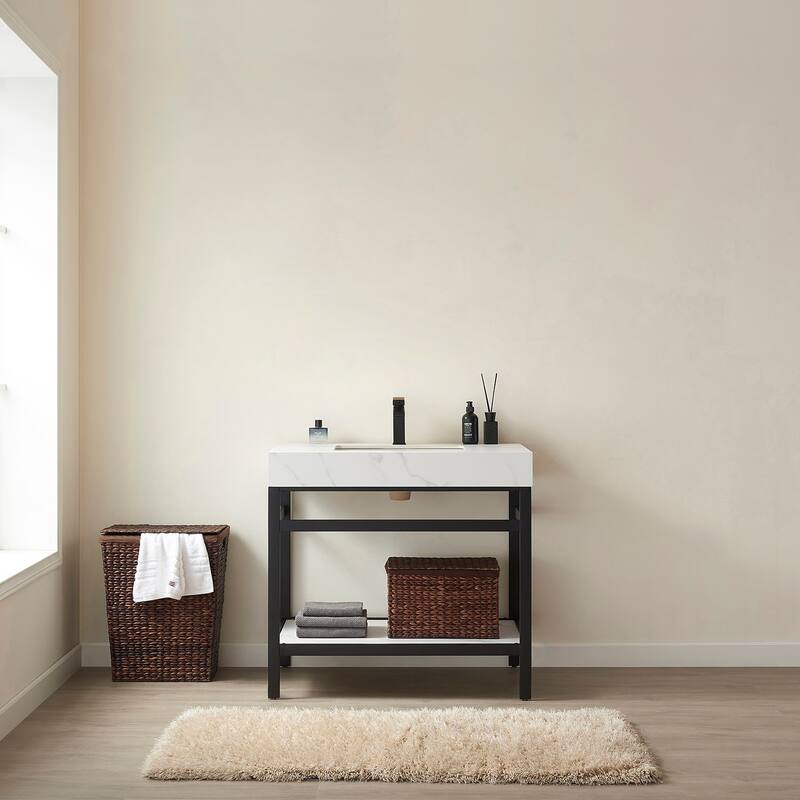 Miseno MV702536-NM Funes 36" Free Standing Single Basin Vanity Set