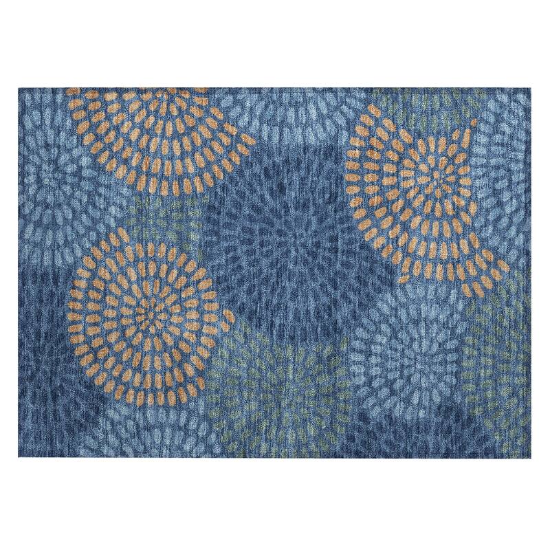 Machine Washable Indoor/ Outdoor Casual Ric Chantille Rug